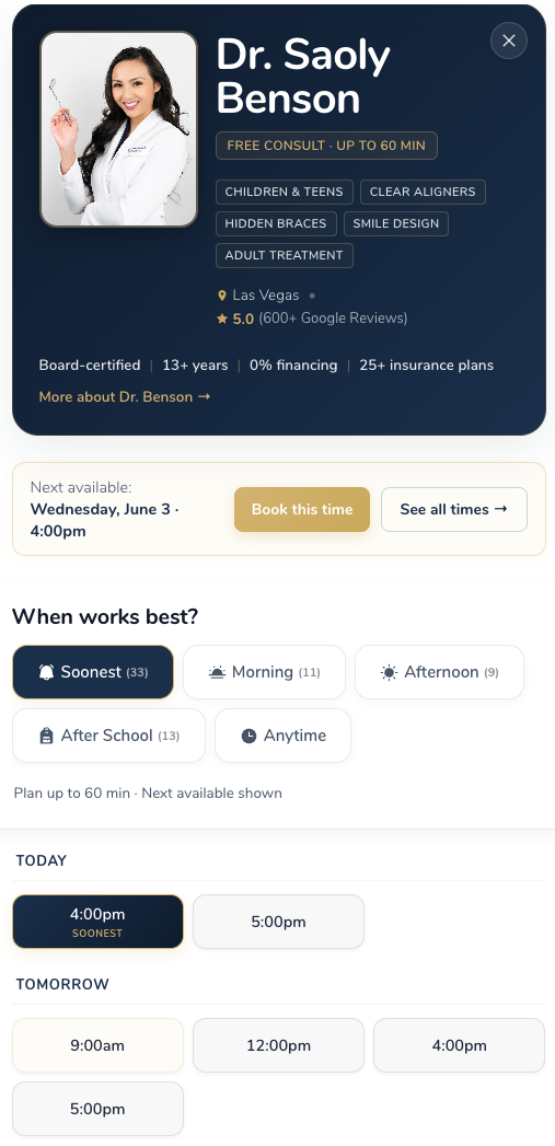 OrthoBooking mobile scheduling